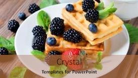  Presentation with waffles - Slide deck consisting of close-up-view-at-belgian background and a red colored foreground