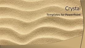  Presentation with sand - PPT theme featuring close up view beach sand background and a coral colored foreground