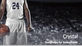  Presentation with fried egg close up view - Presentation design consisting of close up view of basketball background and a gray colored foreground