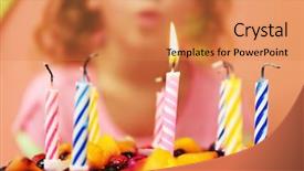  Presentation with birthday cake - Presentation theme having close up view of birthday background and a coral colored foreground