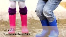  Presentation with children - PPT layouts enhanced with close up view of children background and a coral colored foreground