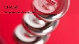  Presentation with corkscrew - Beautiful theme featuring close-up view of chrome corkscrew against red background backdrop and a red colored foreground