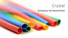  Presentation with electrical cable - PPT theme with close-up-view-of-colorful background and a white colored foreground