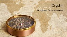  Presentation with vintage compass - Presentation theme enhanced with close up view of compass background and a lemonade colored foreground