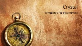  Presentation with vintage compass - Beautiful PPT layouts featuring close up view of compass backdrop and a coral colored foreground