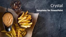  Presentation with french fries - Presentation enhanced with close-up-view-of-delicious background and a tawny brown colored foreground