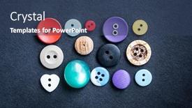  Presentation with sewing process close up - Slide deck having close-up-view-of-different background and a ocean colored foreground