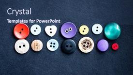  Presentation with sewing - Presentation design consisting of close-up-view-of-different background and a ocean colored foreground