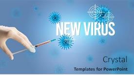  Presentation with virus - Amazing slide deck having close-up-view-of-doctor backdrop and a light blue colored foreground
