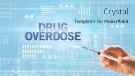  Presentation with drug overdose concept - Colorful slide deck enhanced with close-up-view-of-doctor backdrop and a light blue colored foreground