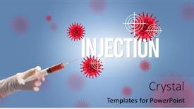  Presentation with injection - Colorful slide deck enhanced with close-up-view-of-doctor backdrop and a light blue colored foreground