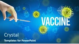  Presentation with vaccine - Slides with close-up-view-of-doctor background and a ocean colored foreground