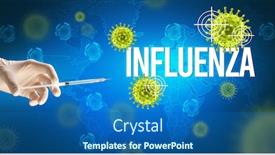  Presentation with influenza - Slide set consisting of close-up-view-of-doctor background and a teal colored foreground