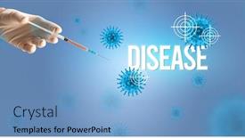  Presentation with disease - Colorful PPT layouts enhanced with close-up-view-of-doctor backdrop and a light blue colored foreground