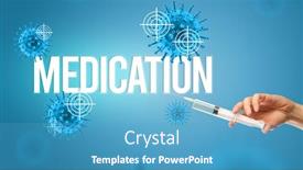  Presentation with medication - Presentation theme with close-up-view-of-doctor background and a teal colored foreground