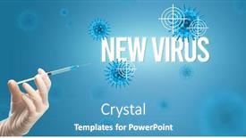  Presentation with virus - Audience pleasing presentation design consisting of close-up-view-of-doctor backdrop and a teal colored foreground