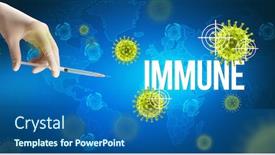  Presentation with immune - Beautiful PPT theme featuring close-up-view-of-doctor backdrop and a ocean colored foreground