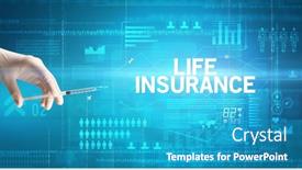  Presentation with life insurance concept white - Colorful presentation enhanced with close-up-view-of-doctor backdrop and a teal colored foreground