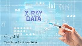  Presentation with data medical - Beautiful presentation theme featuring close-up-view-of-doctor backdrop and a light blue colored foreground