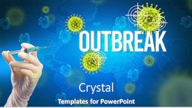  Presentation with coronavirus - PPT theme consisting of close-up-view-of-doctor background and a teal colored foreground