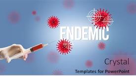  Presentation with syringe - Presentation theme featuring close-up-view-of-doctor background and a light blue colored foreground