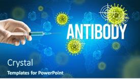  Presentation with antibody - Beautiful PPT layouts featuring close-up-view-of-doctor backdrop and a ocean colored foreground