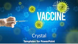  Presentation with coronavirus - Beautiful PPT theme featuring close-up-view-of-doctor backdrop and a teal colored foreground