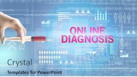  Presentation with diagnosis - Beautiful presentation theme featuring close-up-view-of-doctor backdrop and a light blue colored foreground