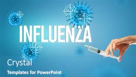  Presentation with influenza - Presentation design featuring close-up-view-of-doctor background and a teal colored foreground