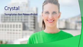  Presentation with environmental - Amazing slide deck having close up view of environmental backdrop and a sky blue colored foreground