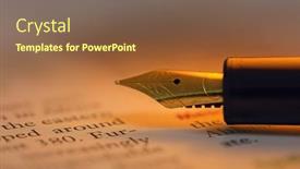  Presentation with fountain pen - Presentation with close-up-view-of-fountain background and a  colored foreground