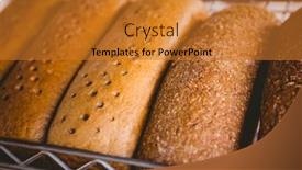  Presentation with bakery - PPT theme with close-up-view-of-fresh background and a gold colored foreground