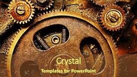  Presentation with gears - Cool new presentation theme with close up view of gears backdrop and a tawny brown colored foreground