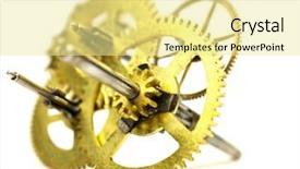  Presentation with mechanism - Presentation theme enhanced with close up view of gears from old mechanism background and a blonde colored foreground