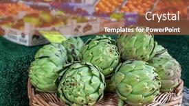  Presentation with market - Cool new theme with riboflavin - close up view of green backdrop and a red colored foreground