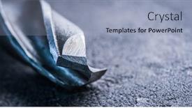  Presentation with drill - Colorful PPT layouts enhanced with close-up-view-of-metal backdrop and a light blue colored foreground