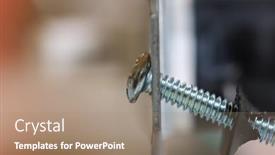  Presentation with metal - PPT theme featuring close-up-view-of-metal background and a coral colored foreground