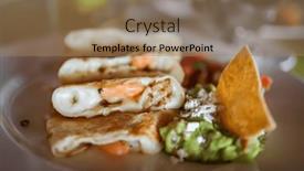  Presentation with shrimp - PPT theme having close-up-view-of-mexican background and a coral colored foreground