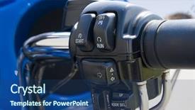  Presentation with motorcycle electric - Presentation with close-up view of motorcycle background and a ocean colored foreground