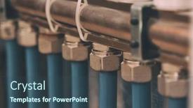  Presentation with pipes - Beautiful PPT layouts featuring close-up-view-of-pipes backdrop and a ocean colored foreground