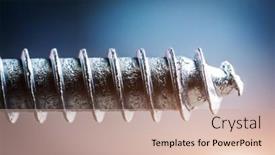  Presentation with thread - Audience pleasing PPT layouts consisting of close-up-view-of-screw backdrop and a coral colored foreground