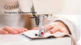  Presentation with sewing machine - Amazing presentation theme having close-up-view-of-sewing backdrop and a lemonade colored foreground