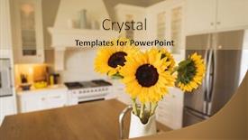  Presentation with epidemic - PPT theme enhanced with close-up-view-of-sunflowers background and a coral colored foreground