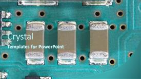  Presentation with printed circuit board - Presentation design consisting of close-up-view-of-surface background and a ocean colored foreground