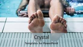  Presentation with swimming - Presentation design enhanced with close up view of swimmer background and a light blue colored foreground