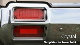  Presentation with classic car - PPT theme having close-up-view-of-tail background and a dark gray colored foreground