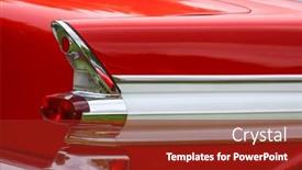  Presentation with classic car - Presentation featuring close-up-view-of-tail background and a crimson colored foreground