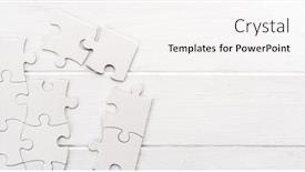  Presentation with jigsaw - Presentation design enhanced with close-up-view-of-unfinished background and a white colored foreground