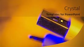  Presentation with light blue - Presentation design featuring close-up-view-of-usb background and a  colored foreground