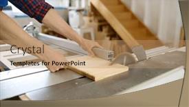  Presentation with carpenter - Presentation consisting of close-up-view-on-carpenter background and a coral colored foreground